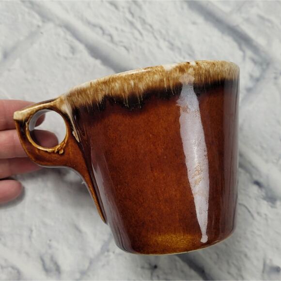 Vintage Hull Retro Diner Style Brown Drip Glaze Mug OvenProof USA - Picture 12 of 12
